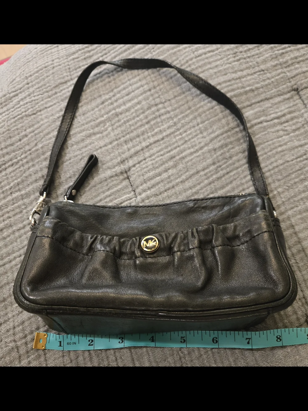 Michael Kors Black Leather Wristlet